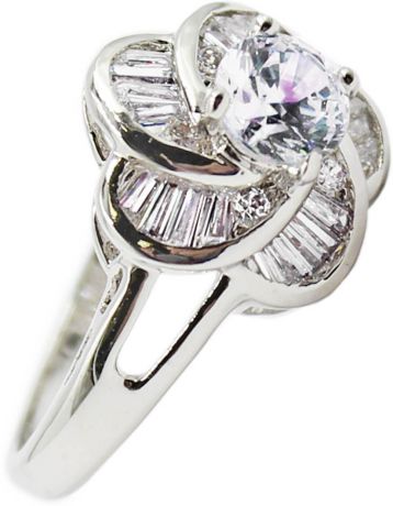 Кольцо женское Taya, цвет: серебристый. T-B-4852-RING-RHODIUM. Размер 20