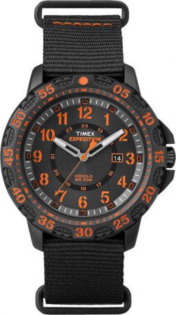 Наручные часы мужские Timex Expedition, цвет: черный, оранжевый. TW4B05200