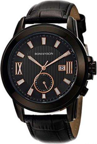 Часы наручные мужские Romanson, цвет: черный. TL0381MB(BK)R
