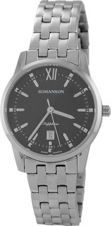 Часы наручные женские Romanson, цвет: серебристый, черный. TM7A20LLW(BK)