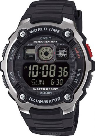 Часы наручные мужские Casio "Collection", цвет: черный, стальной. AE-2000W-1B