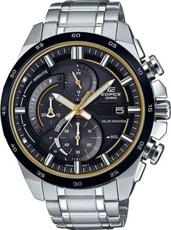 Часы наручные мужские Casio "Edifice", цвет: черный, стальной. EQS-600DB-1A9