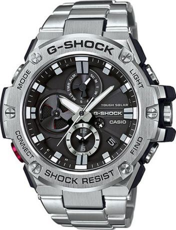 Часы наручные мужские Casio "G-Shock", цвет: стальной, черный. GST-B100D-1A