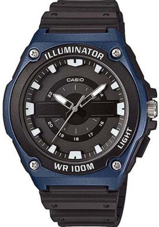 Часы наручные мужские Casio Collection, цвет: черный, синий. MWC-100H-2AVEF