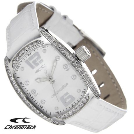 Часы женские наручные "Chronotech", цвет: серебристый, белый. RW0002