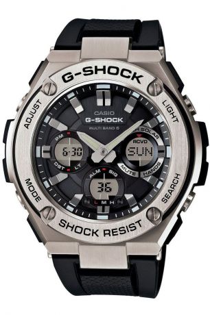 Часы мужские наручные Casio "G-Shock", цвет: черный, стальной. GST-W