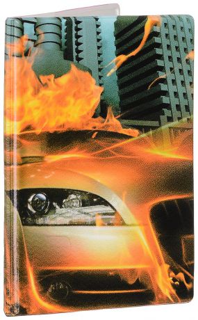 Обложка для паспорта мужская Эврика "Огненная машина", цвет: оранжевый, серый. 93247