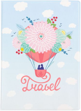 Обложка для паспорта Kawaii Factory Travel, цвет: зеленый, розовый, голубой. KW064-000370