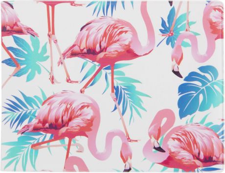 Обложка на студенческий Kawaii Factory "Фламинго", цвет: белый, синий, розовый