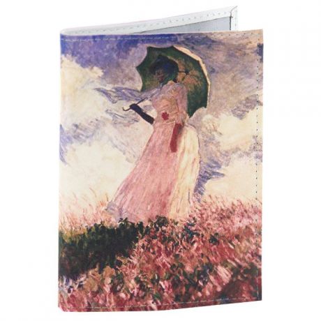 Обложка для паспорта Клод Моне - Дама с зонтиком. OK014