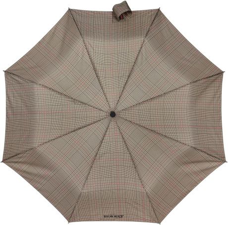 Зонт мужской Isotoner "Принц Уэльс", автомат, 3 сложения, цвет: бежевый, коричневый. 09379-3919