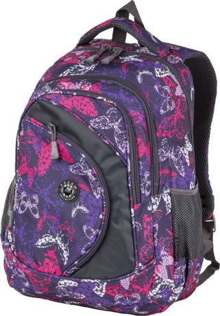 Рюкзак Polar "Бабочки на синем", 80072, фиолетовый, розовый, сиреневый, 29 л