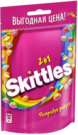 Skittles "2 в 1" драже в сахарной глазури, 100 г