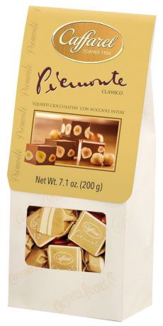 Caffarel Piemonte конфеты из молочного шоколада с шоколадной пастой джандуйа с цельным лесным орехом, 200 г