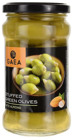 GAEA Оливки зеленые с миндалем, 295 г