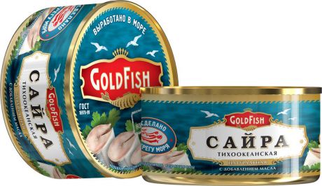 Gold Fish Сайра тихоокеанская натуральная с добавлением масла, 230 г