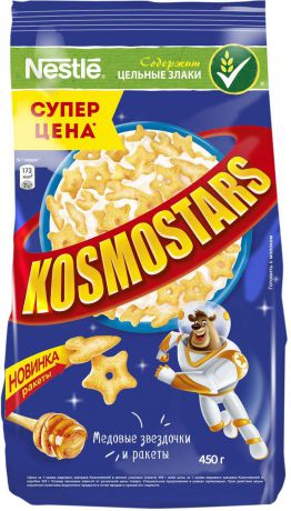 Nestle Kosmostars Медовые звездочки и галактики готовый завтрак в пакете, 450 г