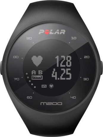 GPS-часы для бега Polar "M200", с датчиком сердечного ритма на запястье, цвет: черный. Размер M/L