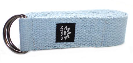Ремень для йоги Ojas "Cotton Natural", цвет: голубой, 4 х 240 см