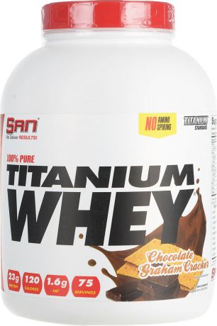 Протеин SAN "100% Pure Titanium Whey", шоколадное бисквитное печенье, 2,24 кг