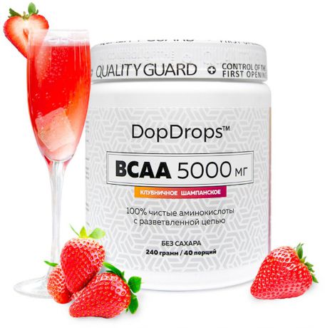 BCAA DopDrops, клубничное шампанское, 240 г