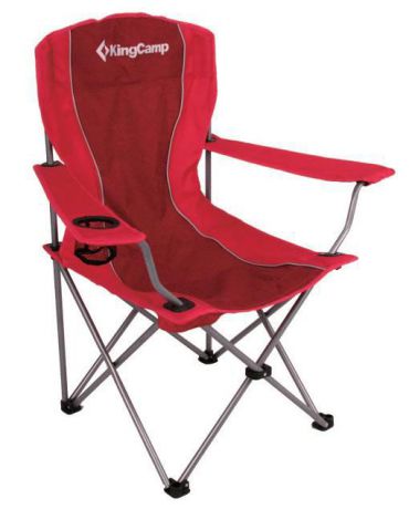 Кресло складное KingCamp "Arms Chair In Steel", цвет: красный
