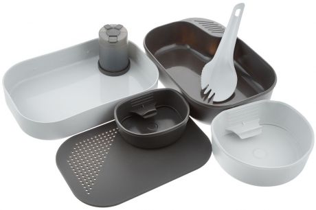 Набор походной посуды Wildo "Camp-a-Box Complete", портативный, цвет: светло-серый, черный, 7 предметов