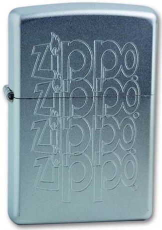 Зажигалка Zippo "Zippo Logo", цвет: серебристый, 3,6 х 1,2 х 5,6 см. 205 ZIPPO LOGO VARIATION