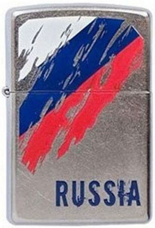 Зажигалка Zippo "Russia Flag", цвет: серебристый, 3,6 х 1,2 х 5,6 см. 39774