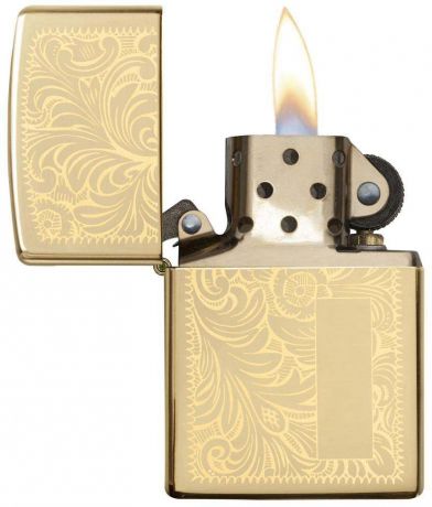 Зажигалка Zippo "Venetian", цвет: золотистый, 3,6 х 1,2 х 5,6 см. 968
