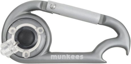 Брелок-фонарик Munkees, с открывалкой, на карабине, цвет: серый