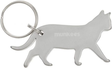 Брелок-открывалка Munkees "Кошка", цвет: серый