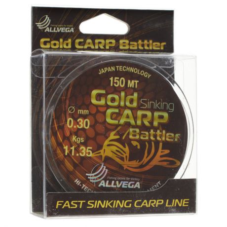 Леска Allvega "Gold Carp Battler", цвет: коричневый, 150 м, 0,30 мм, 11,35 кг