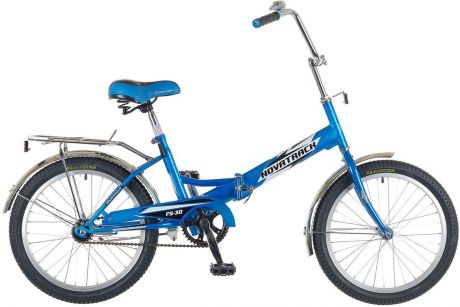 Велосипед детский Novatrack "FS-30", цвет: синий, белый, черный, 20"