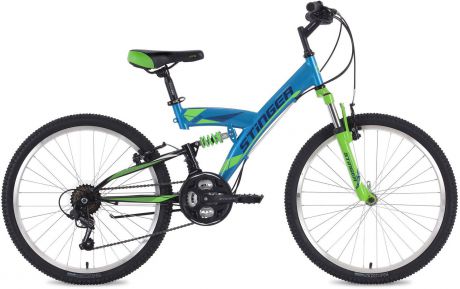 Велосипед горный Stinger "Banzai", цвет: синий, 24", рама 14"