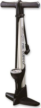 Насос для велосипеда Giyo GF35P напольный стальной, 11 атм/160 psi, манометр, "авто/вело" ниппель