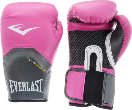 Перчатки боксерские Everlast "ProStyle Elite", цвет: розовый, серый. Вес 10 унций