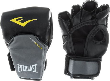 Перчатки для единоборств Everlast "Competition Style MMA", цвет: черный, серый, желтый. Размер L/XL