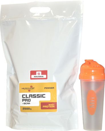 Протеин Muscle Hit Classik Pro + BCAA, малина, 2,5 кг + шейкер