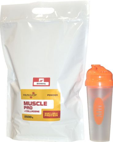 Протеин Muscle Hit Muscle Pro + Collagen, ваниль, 2,5 кг + шейкер