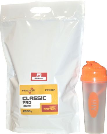 Протеин Muscle Hit Classik Pro + BCAA, ваниль, 2,5 кг + шейкер