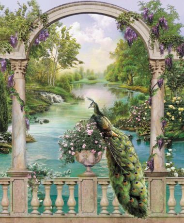 Панно декоративное Твоя Планета "Райский сад. Павлин", 210 х 254 см