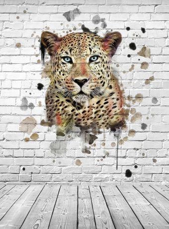 Фотообои флизелиновые Milan "Леопард 3D", текстурные, 2 х 2,7 м