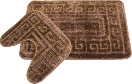 Комплект ковриков для ванной MAC Carpet "Фремонт: Версаче", 23040, коричневый, 2 шт
