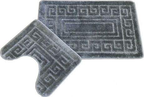 Комплект ковриков для ванной MAC Carpet "Фремонт: Версаче", 23041, серый, 2 шт