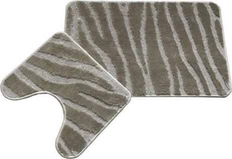Комплект ковриков для ванной MAC Carpet "Фремонт: Линии", 23030, бежевый, 50 х 80 см, 50 х 40 см, 2 шт