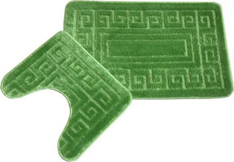 Комплект ковриков для ванной MAC Carpet "Фремонт: Версаче", 23039, зеленый, 2 шт