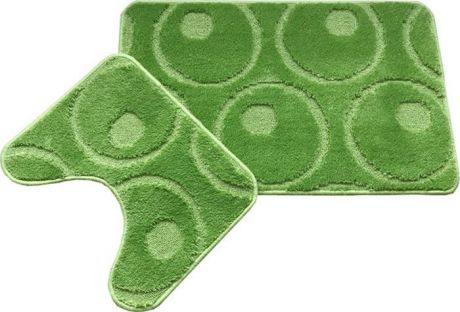 Комплект ковриков для ванной MAC Carpet "Фремонт: Круги", 23035, зеленый, 50 х 80 см, 50 х 40 см, 2 шт