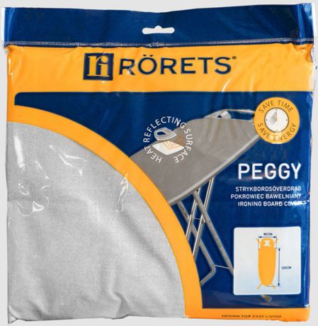 Чехол для гладильной доски Rorets Peggy Grey, 7557-01001, 120 х 40 см