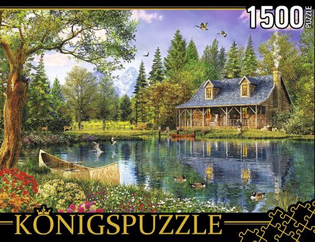 Пазл Рыжий кот Konigspuzzle "Доминик Дэвисон. Домик у озера", МГК1500-8491